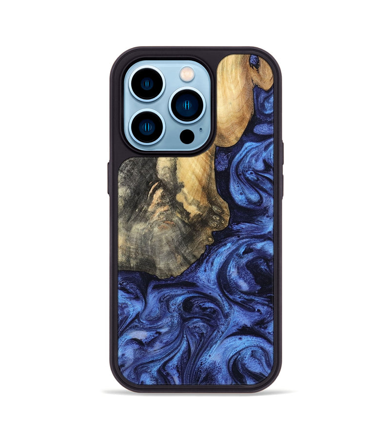 iPhone 14 Pro Wood Phone Case - Nigel (Blue, 799572)