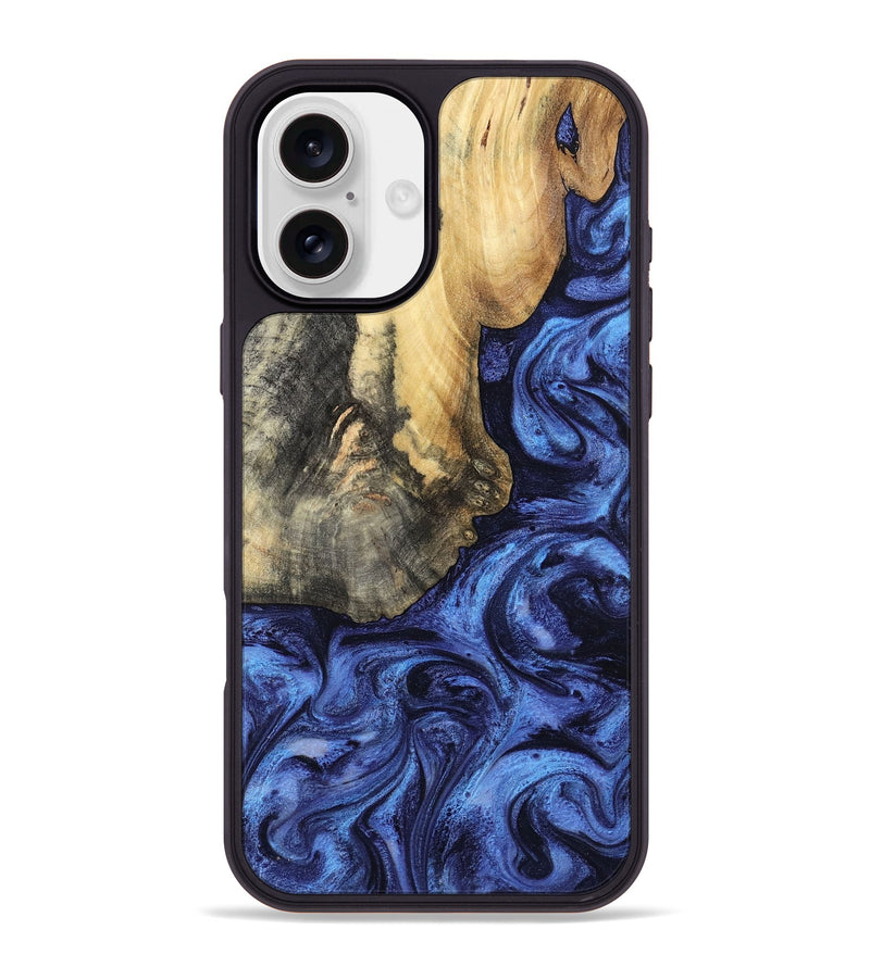 iPhone 16 Plus Wood Phone Case - Nigel (Blue, 799572)