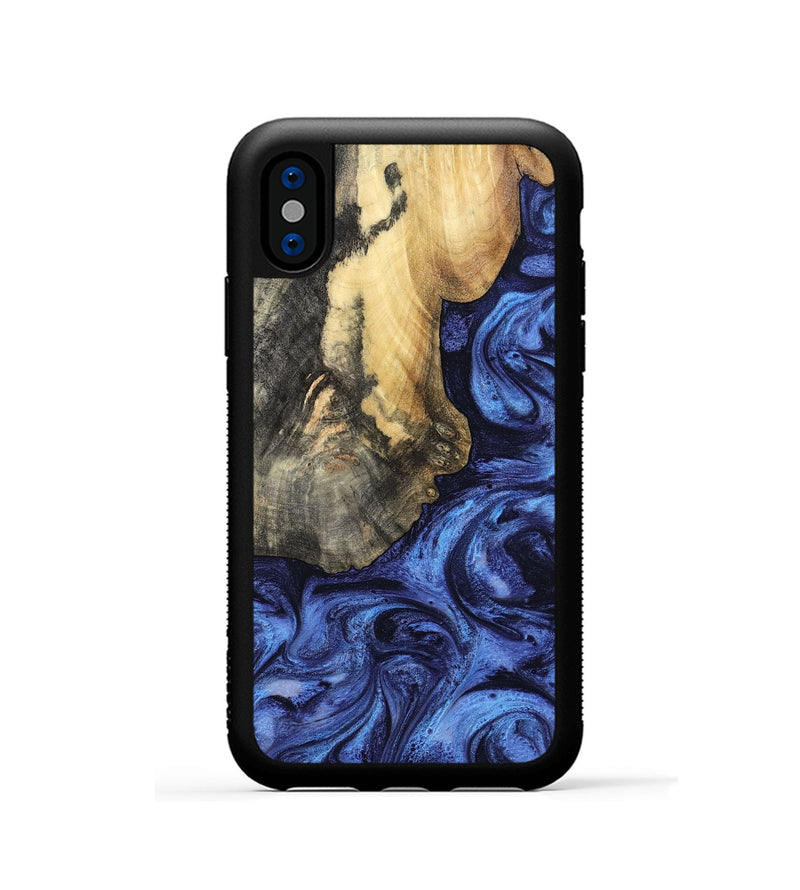iPhone Xs Wood Phone Case - Nigel (Blue, 799572)
