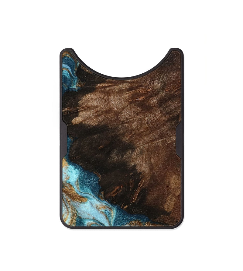 Alloy Wood Wallet - Madilyn (Teal & Gold, 799625)