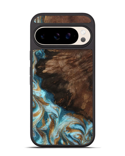 Pixel 10 Wood Phone Case - Madilyn (Teal & Gold, 799625)