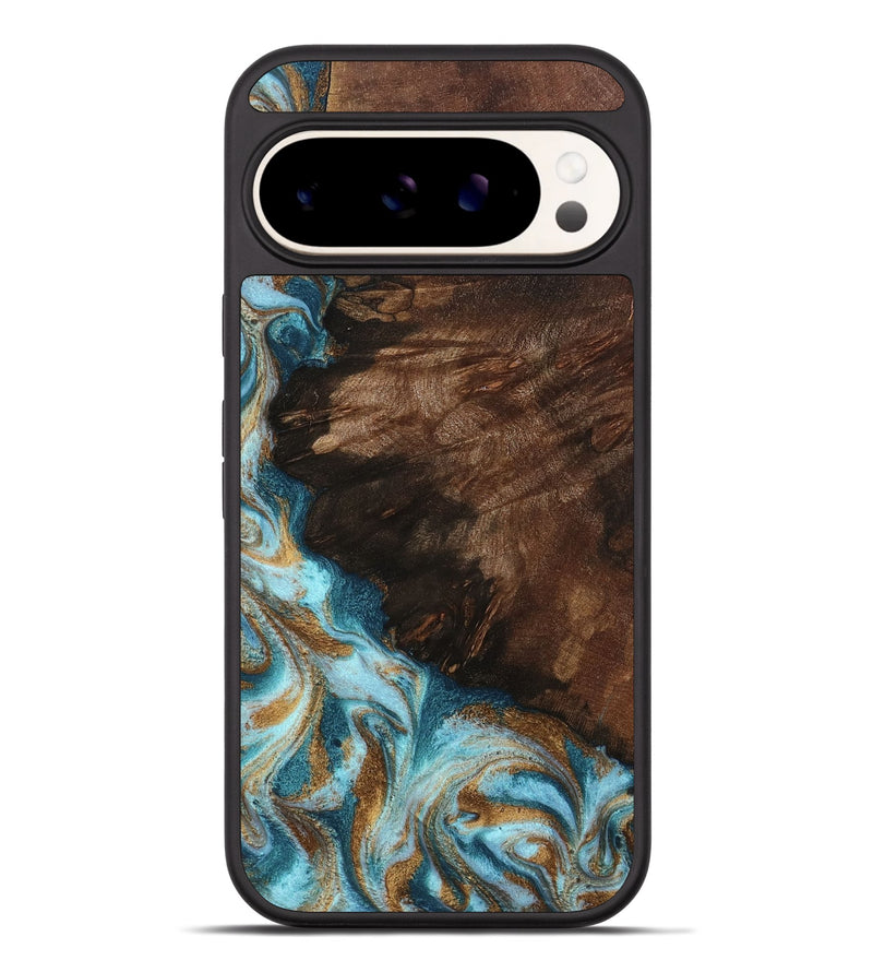 Pixel 9 Pro XL Wood Phone Case - Madilyn (Teal & Gold, 799625)