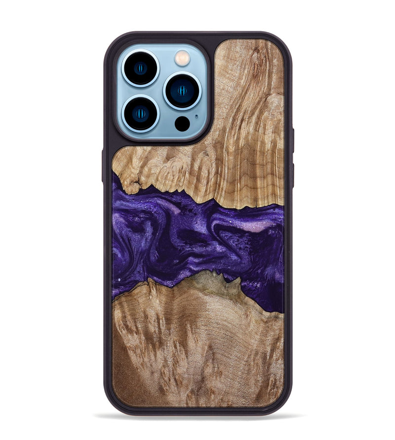 iPhone 14 Pro Max Wood Phone Case - Amayah (Purple, 799628)