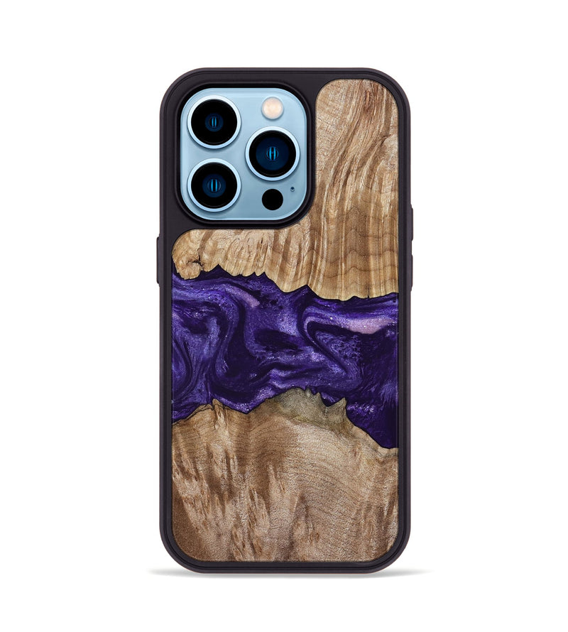 iPhone 14 Pro Wood Phone Case - Amayah (Purple, 799628)