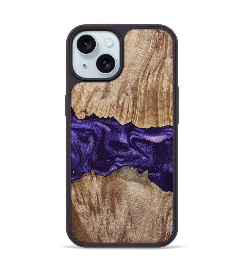 iPhone 15 Wood Phone Case - Amayah (Purple, 799628)
