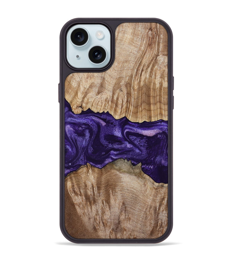 iPhone 15 Plus Wood Phone Case - Amayah (Purple, 799628)