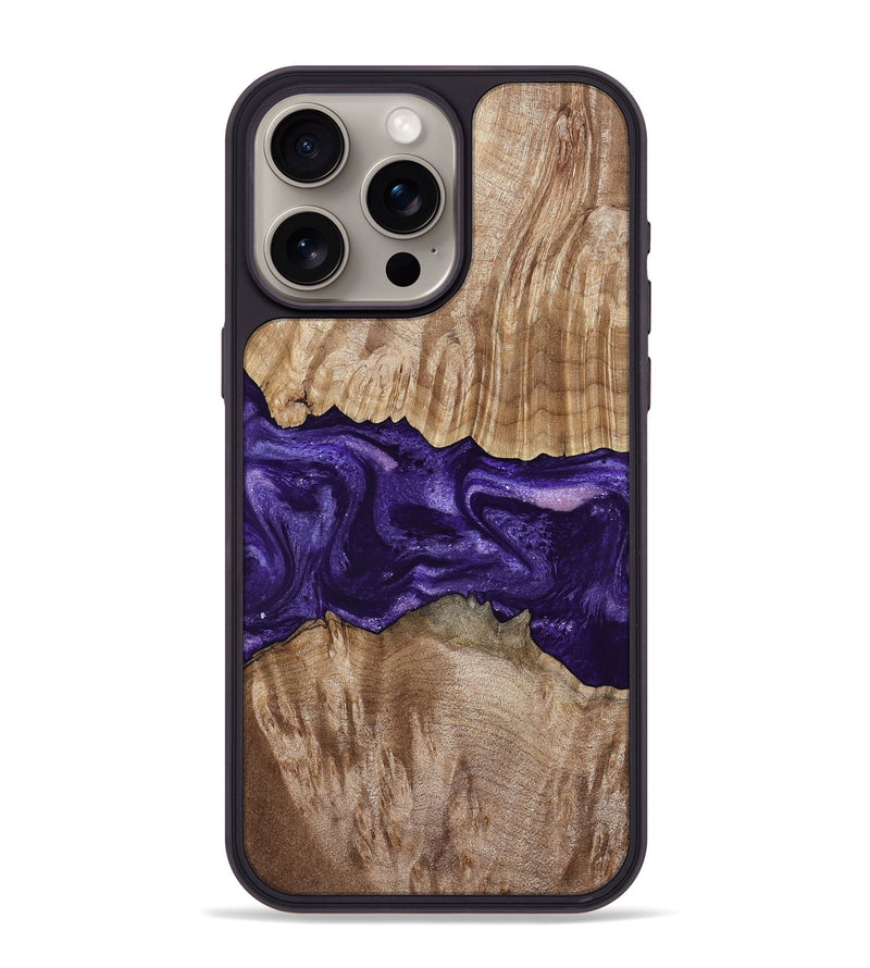 iPhone 15 Pro Max Wood Phone Case - Amayah (Purple, 799628)