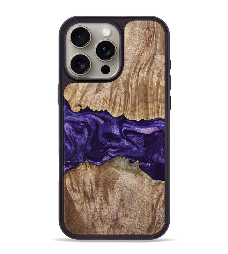iPhone 16 Pro Max Wood Phone Case - Amayah (Purple, 799628)
