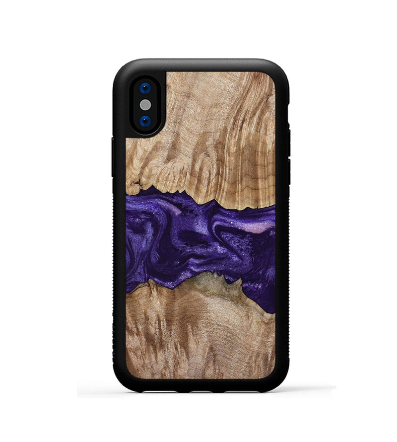 iPhone Xs Wood Phone Case - Amayah (Purple, 799628)