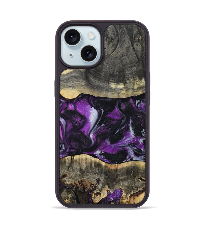 iPhone 15 Wood Phone Case - Mariah (Purple, 799629)