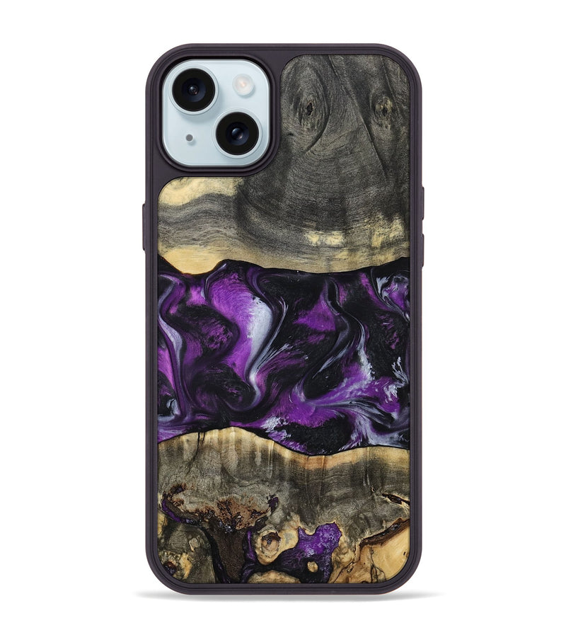 iPhone 15 Plus Wood Phone Case - Mariah (Purple, 799629)