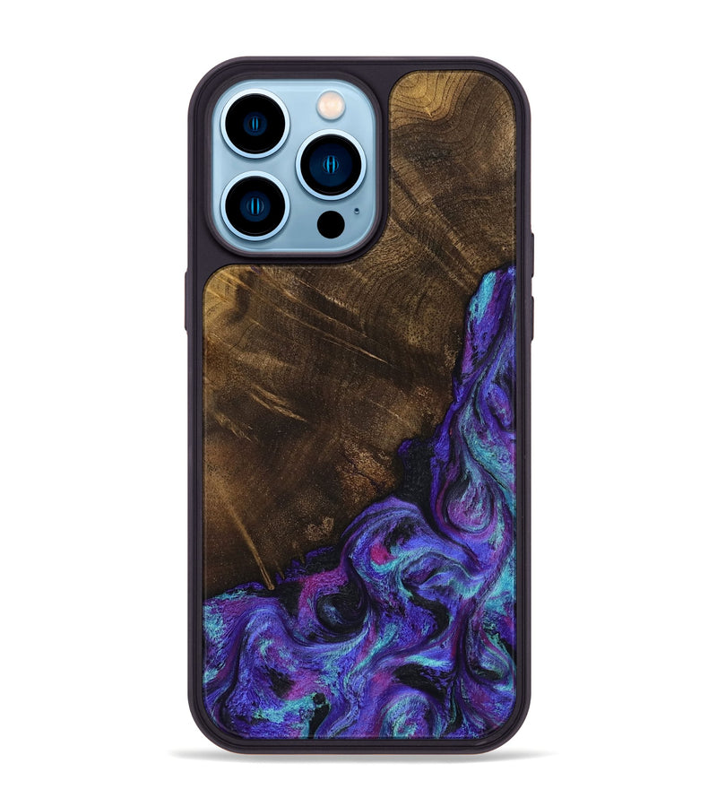 iPhone 14 Pro Max Wood Phone Case - Chris (Purple, 799631)