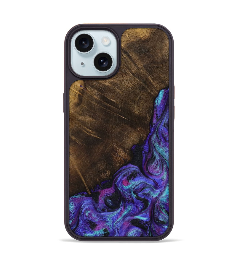 iPhone 15 Wood Phone Case - Chris (Purple, 799631)