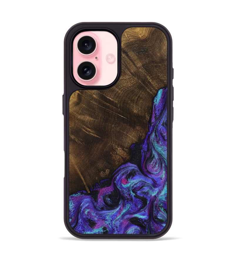 iPhone 16 Wood Phone Case - Chris (Purple, 799631)