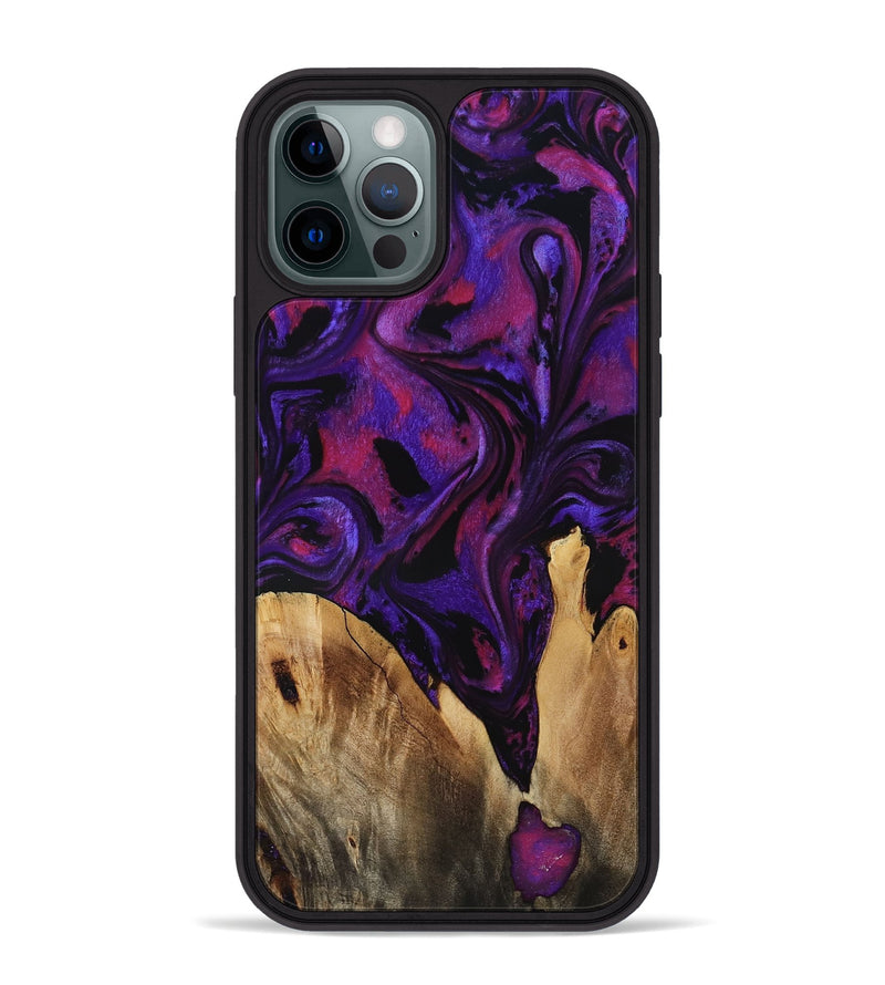 iPhone 12 Pro Max Wood Phone Case - Earle (Purple, 799633)