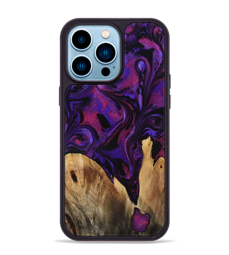iPhone 14 Pro Max Wood Phone Case - Earle (Purple, 799633)