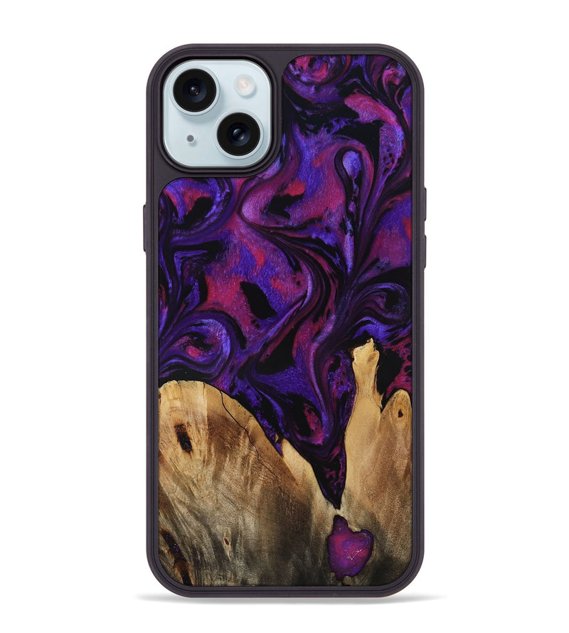 iPhone 15 Plus Wood Phone Case - Earle (Purple, 799633)