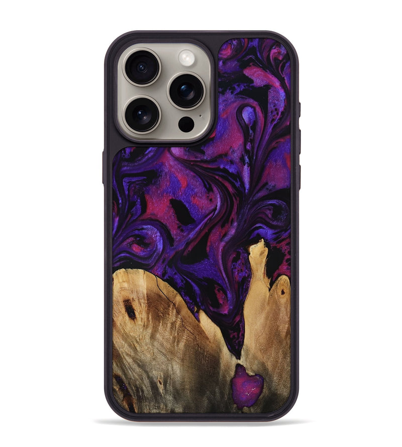iPhone 15 Pro Max Wood Phone Case - Earle (Purple, 799633)