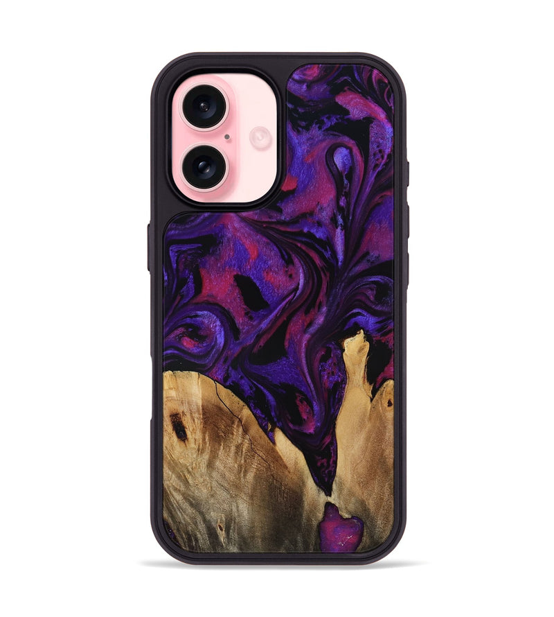 iPhone 16 Wood Phone Case - Earle (Purple, 799633)