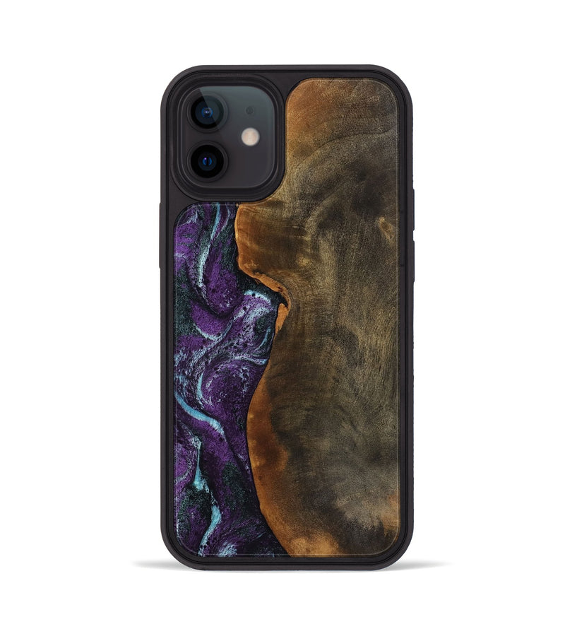 iPhone 12 Wood Phone Case - Corina (Purple, 799635)