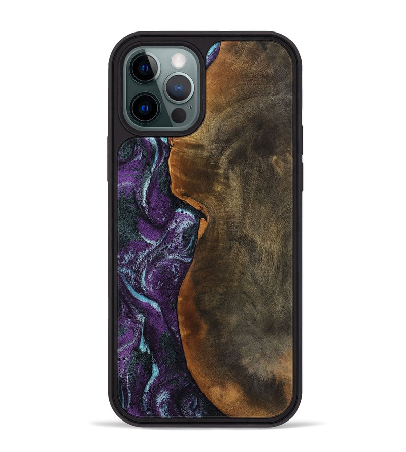 iPhone 12 Pro Max Wood Phone Case - Corina (Purple, 799635)