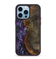 iPhone 14 Pro Max Wood Phone Case - Corina (Purple, 799635)