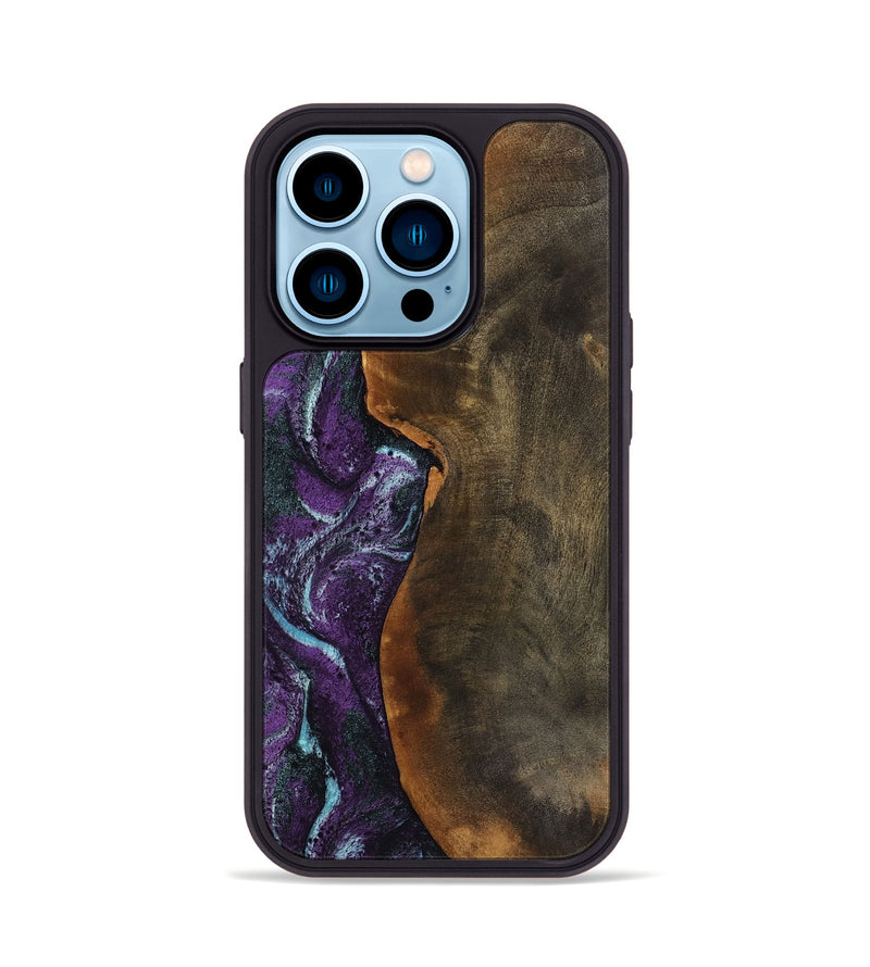 iPhone 14 Pro Wood Phone Case - Corina (Purple, 799635)
