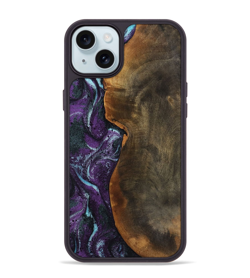 iPhone 15 Plus Wood Phone Case - Corina (Purple, 799635)