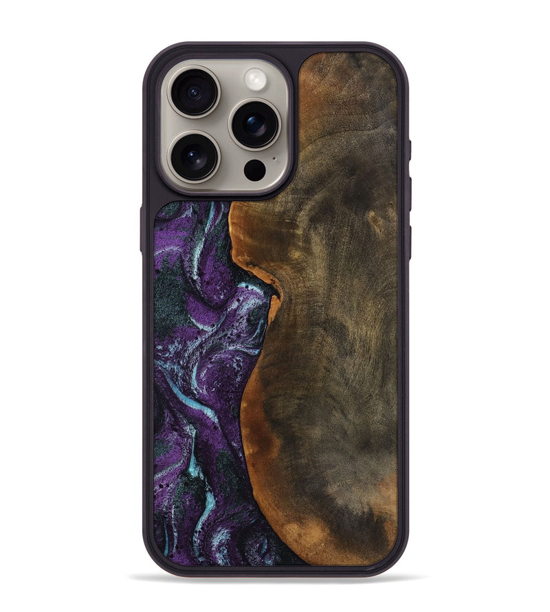 iPhone 15 Pro Max Wood Phone Case - Corina (Purple, 799635)