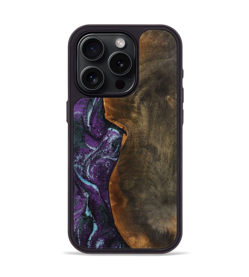 iPhone 15 Pro Wood Phone Case - Corina (Purple, 799635)