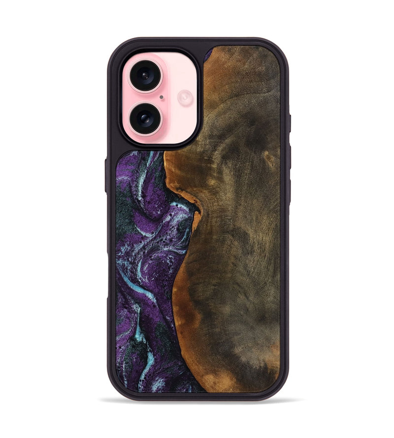 iPhone 16 Wood Phone Case - Corina (Purple, 799635)