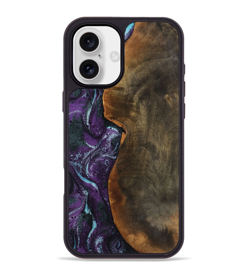 iPhone 16 Plus Wood Phone Case - Corina (Purple, 799635)