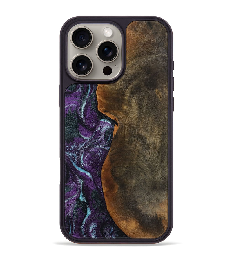 iPhone 16 Pro Max Wood Phone Case - Corina (Purple, 799635)
