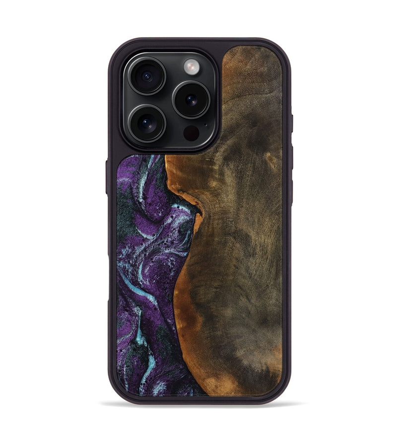 iPhone 16 Pro Wood Phone Case - Corina (Purple, 799635)