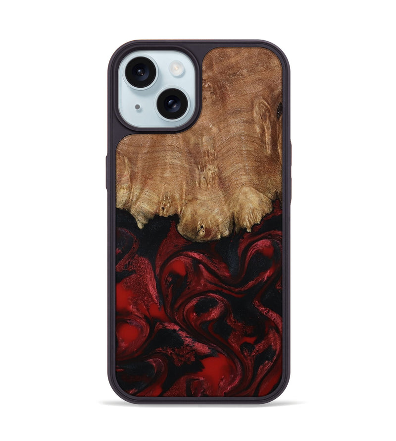 iPhone 15 Wood Phone Case - Peggy (Red, 799636)