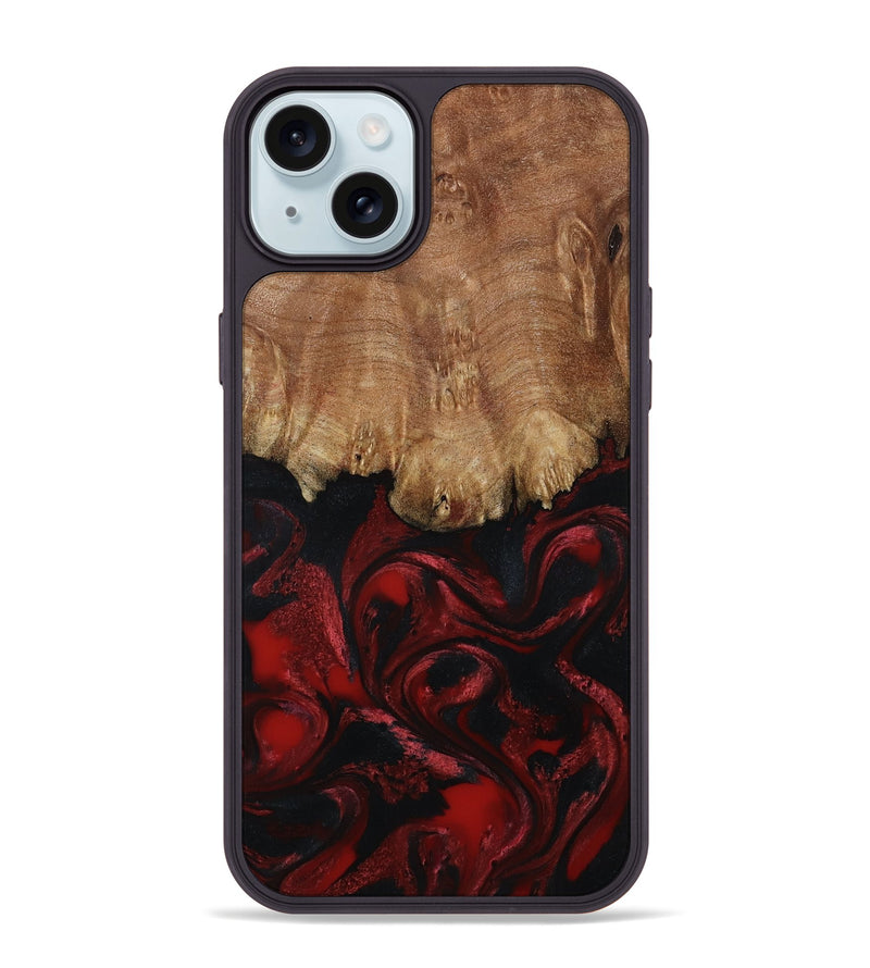 iPhone 15 Plus Wood Phone Case - Peggy (Red, 799636)