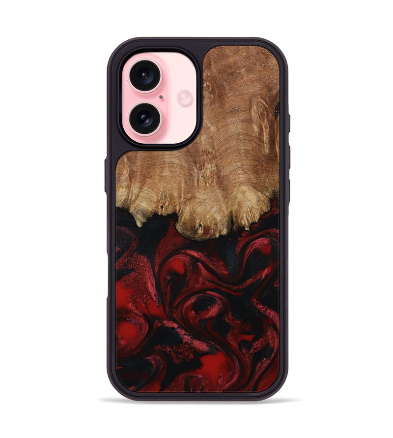 iPhone 16 Wood Phone Case - Peggy (Red, 799636)