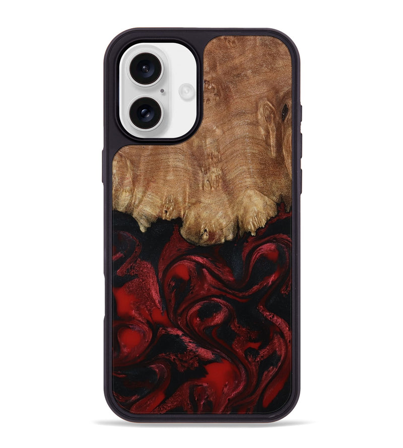 iPhone 16 Plus Wood Phone Case - Peggy (Red, 799636)