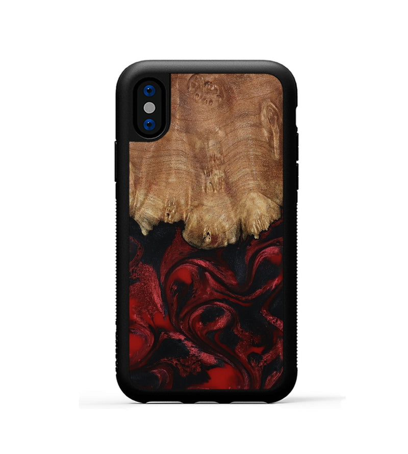iPhone Xs Wood Phone Case - Peggy (Red, 799636)