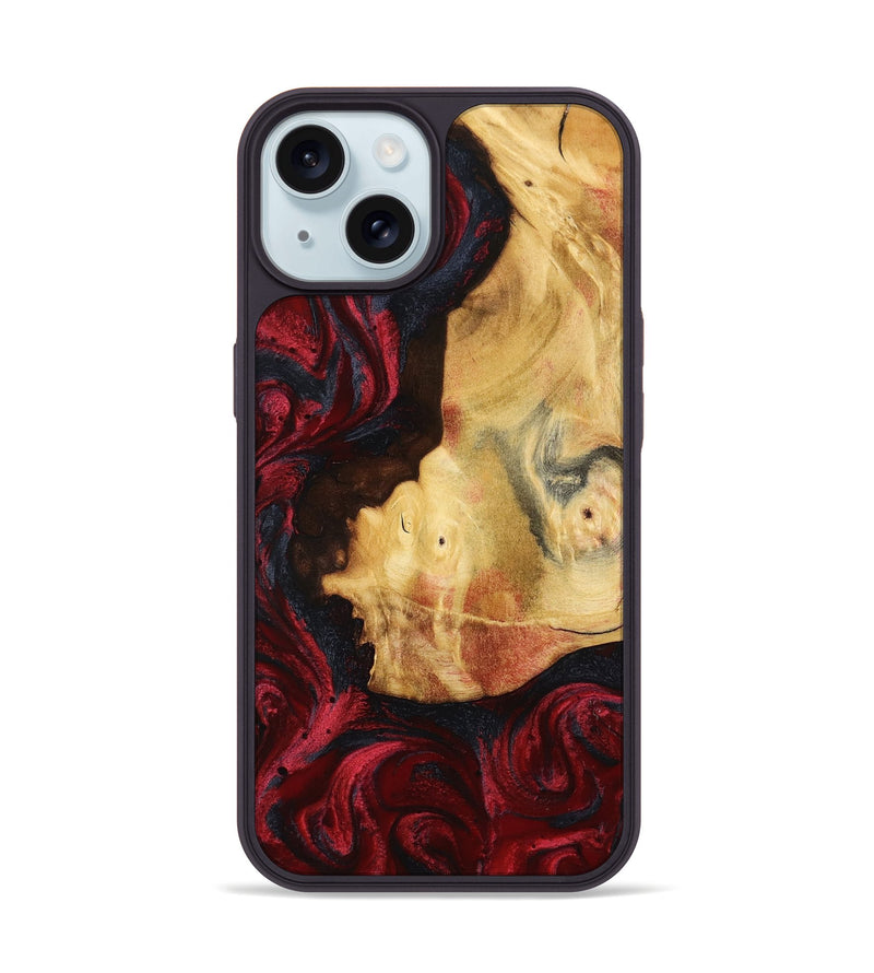 iPhone 15 Wood Phone Case - Julisa (Red, 799638)