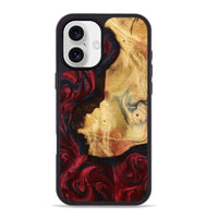 iPhone 16 Plus Wood Phone Case - Julisa (Red, 799638)