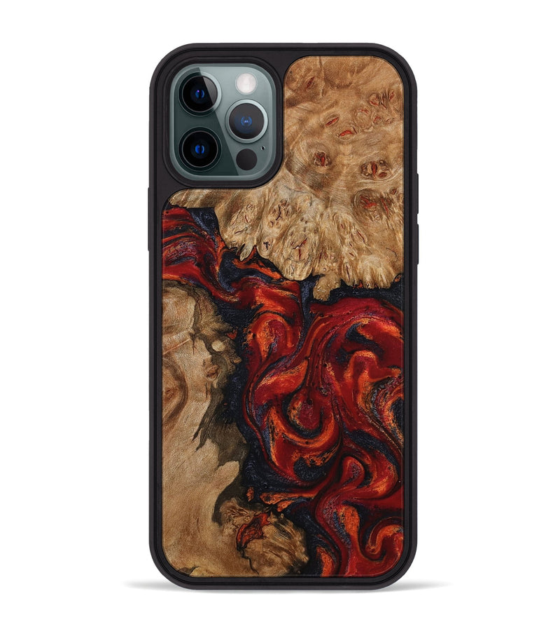 iPhone 12 Pro Max Wood Phone Case - Otho (Red, 799639)