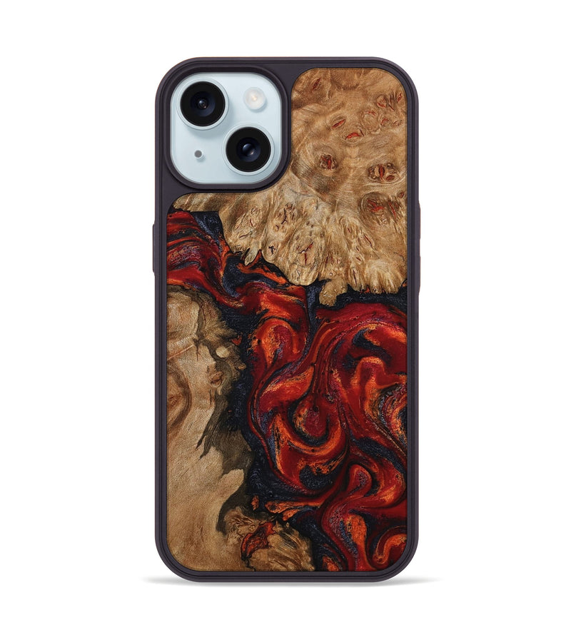 iPhone 15 Wood Phone Case - Otho (Red, 799639)