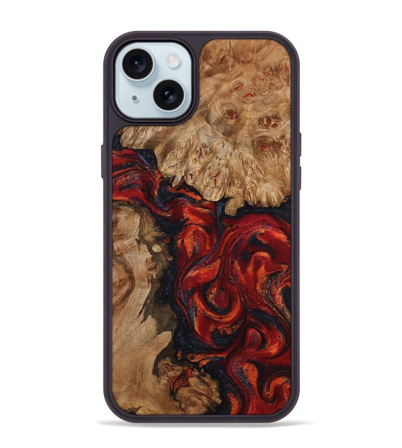 iPhone 15 Plus Wood Phone Case - Otho (Red, 799639)