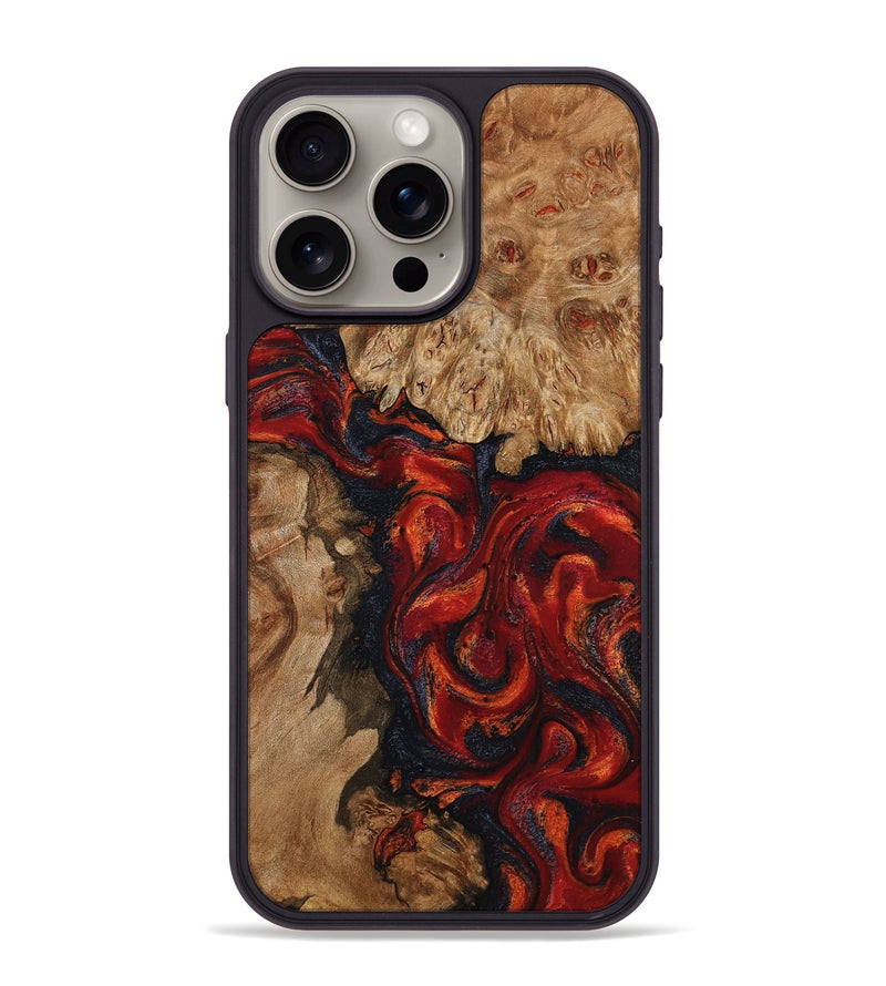 iPhone 15 Pro Max Wood Phone Case - Otho (Red, 799639)