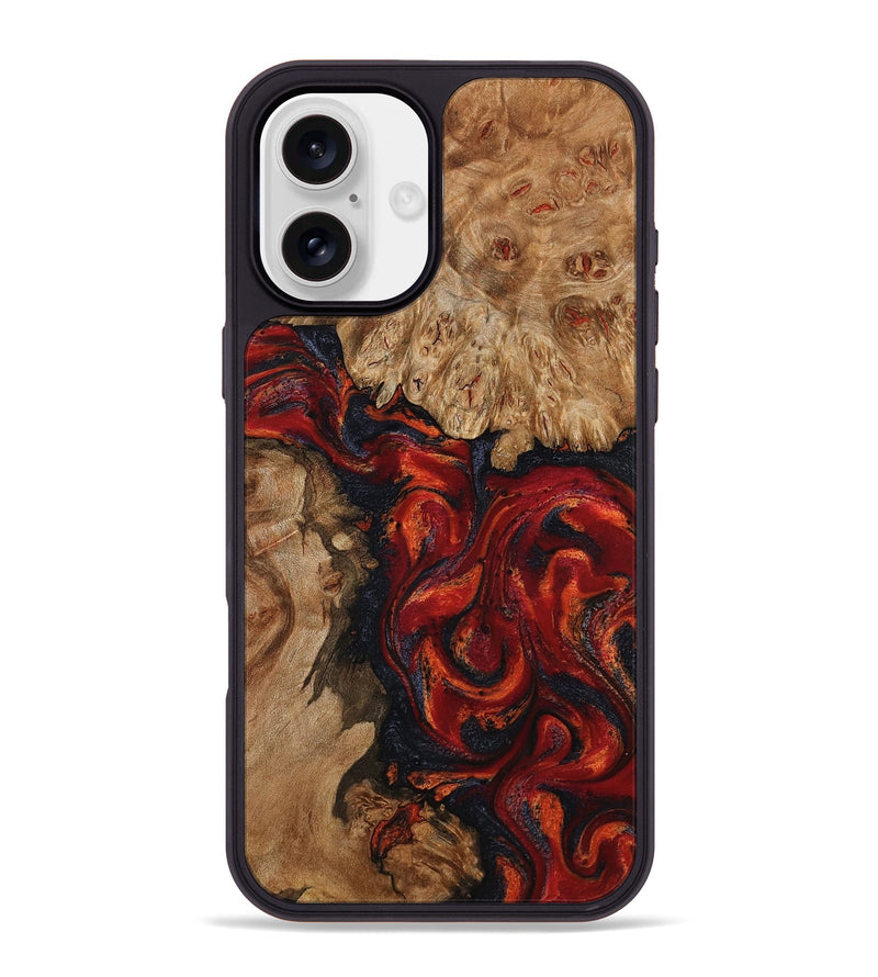 iPhone 16 Plus Wood Phone Case - Otho (Red, 799639)