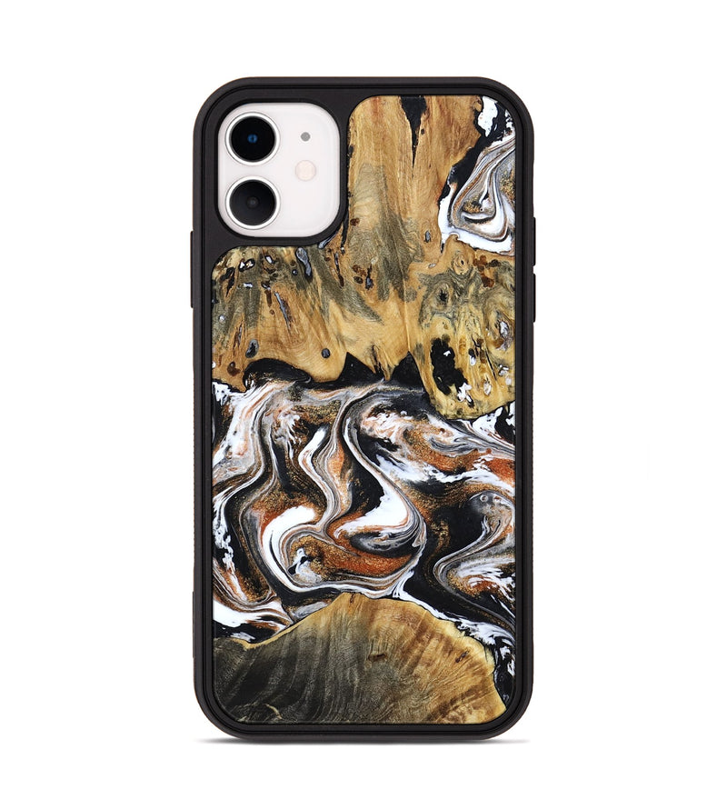 iPhone 11 Wood Phone Case - Lorene (Black & White, 799641)