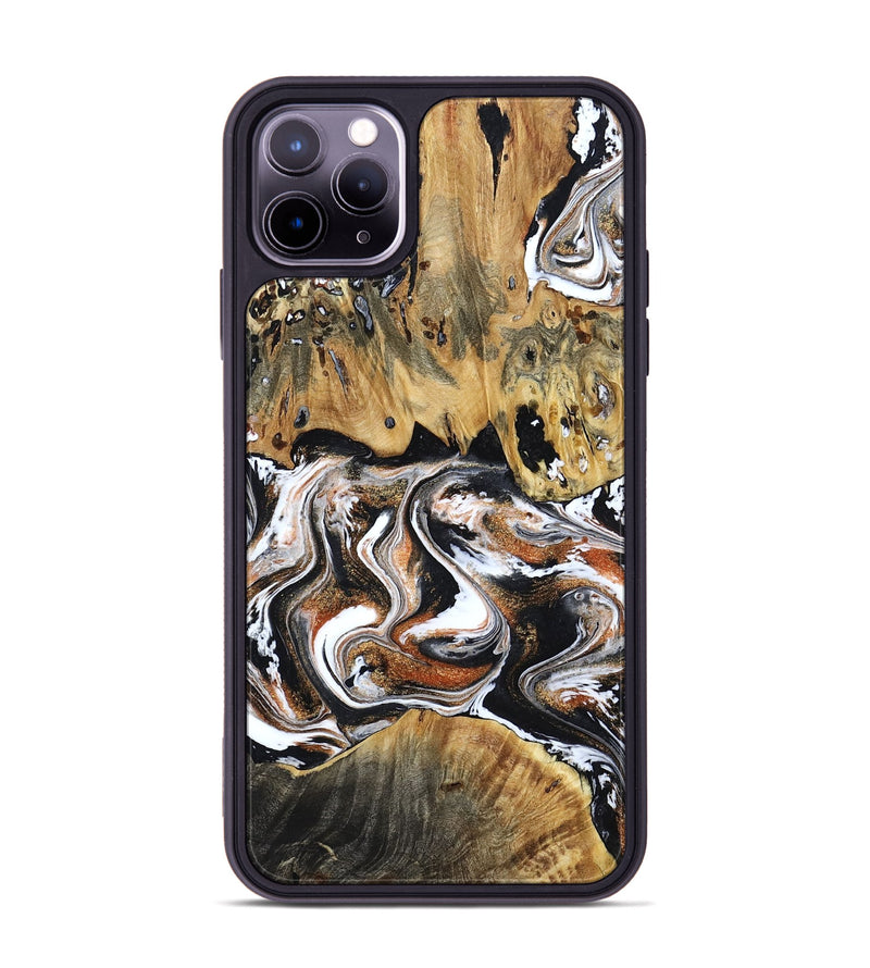 iPhone 11 Pro Max Wood Phone Case - Lorene (Black & White, 799641)