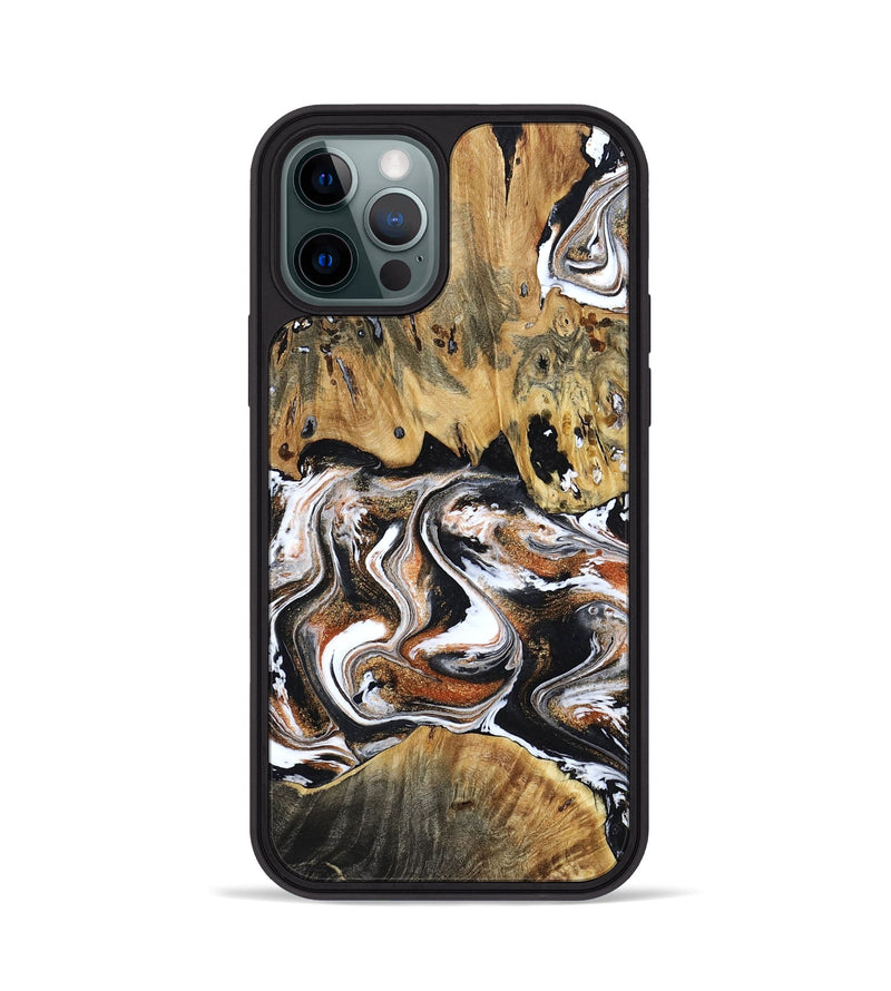 iPhone 12 Pro Wood Phone Case - Lorene (Black & White, 799641)