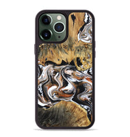 iPhone 13 Pro Max Wood Phone Case - Lorene (Black & White, 799641)